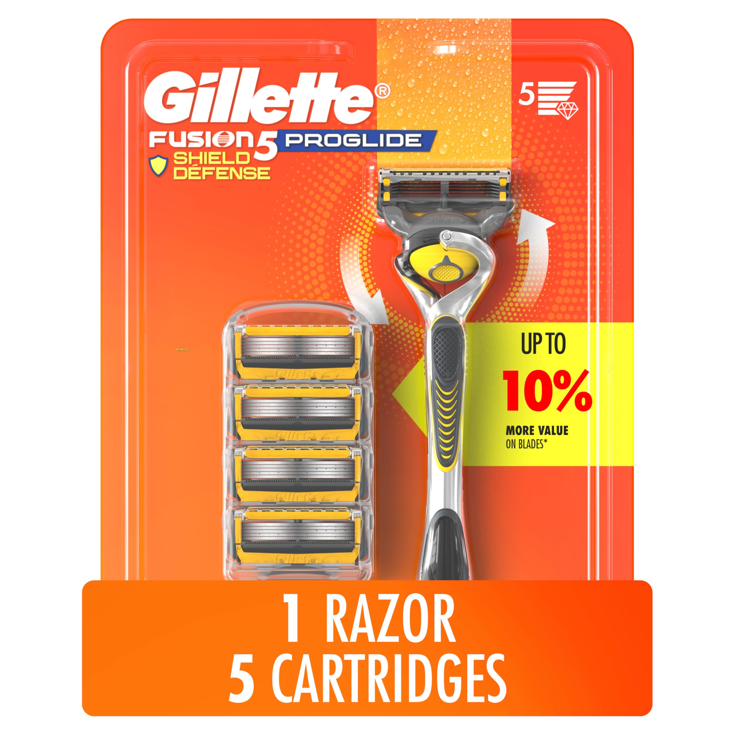 Gillette ProShield Mens Razor, 1 Handle + 5 Blade Refills, 1 Count (Pack of 1) 🍁 All In One Marketplace Canada