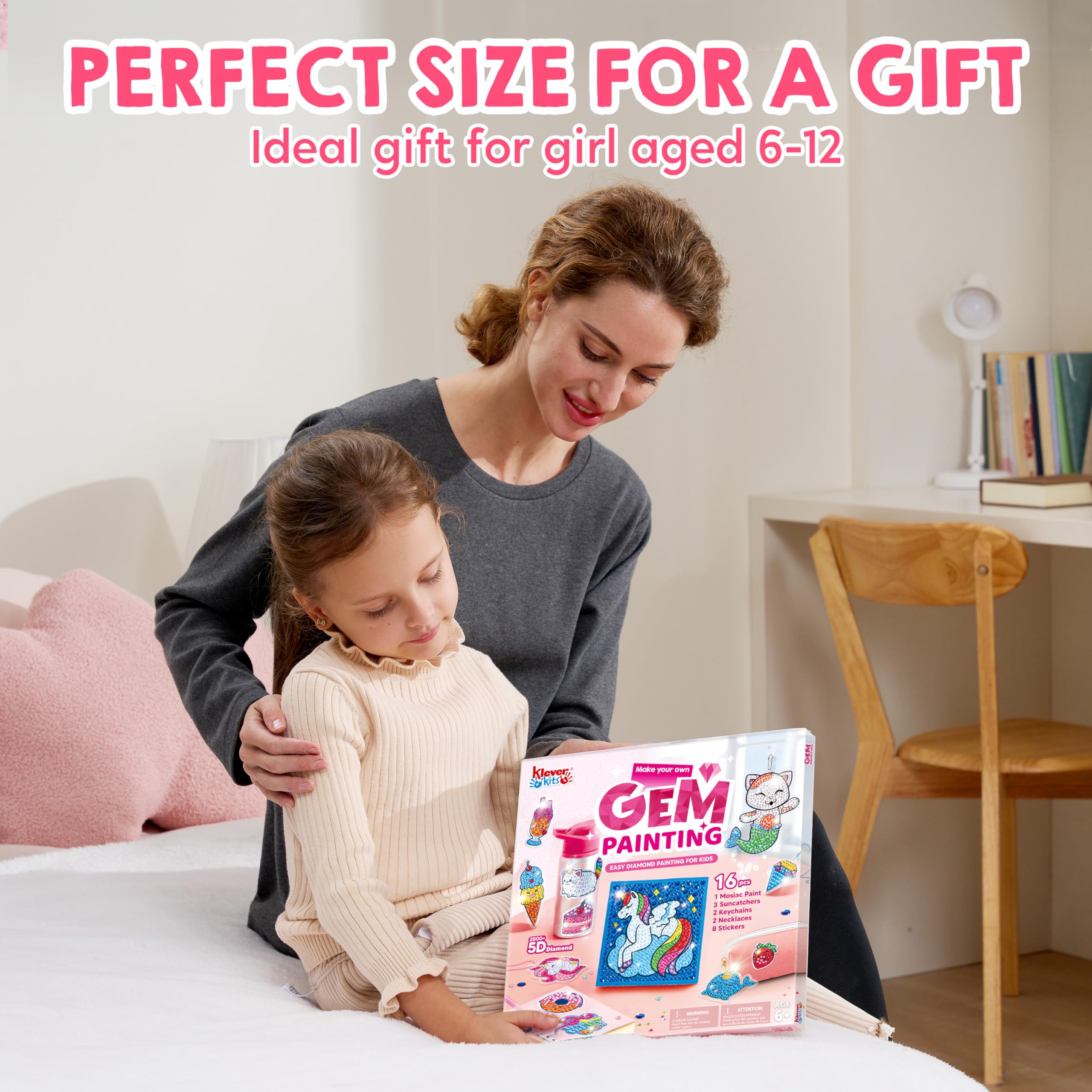 Klever Kits 16 Projects Gem Painting, Kids Diamond Art Painting Kit with 5D Gem, Arts and Crafts for Girls Ages 6-12,Art Gift Ideas for Girls Crafts Ages 6, 7, 8, Girl Gifts, Easter Gifts for Kids 🍁 All In One Marketplace Canada