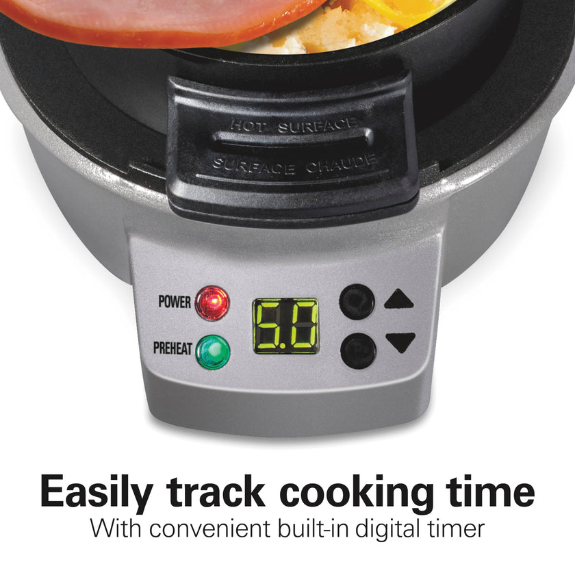 Hamilton Beach Breakfast Sandwich Maker with built in Digital Timer,600 W, PFAs Free, Silver (25478RC) 🍁 All In One Marketplace Canada