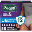 Depend Night Defense Adult Incontinence Underwear for Men, Disposable, Overnight, Large, Grey, 56 Count 🍁 All In One Marketplace Canada