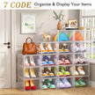 Thicken & Sturdy Clear Shoe Storage Organizer with Magnetic Door, Stackable Boxes for Closet, Foldable Space-Saving Shoe Rack for Sneaker Boot Container, Plastic Shoe Cabinet Shoe Box 6 Pack, White 🍁 All In One Marketplace Canada