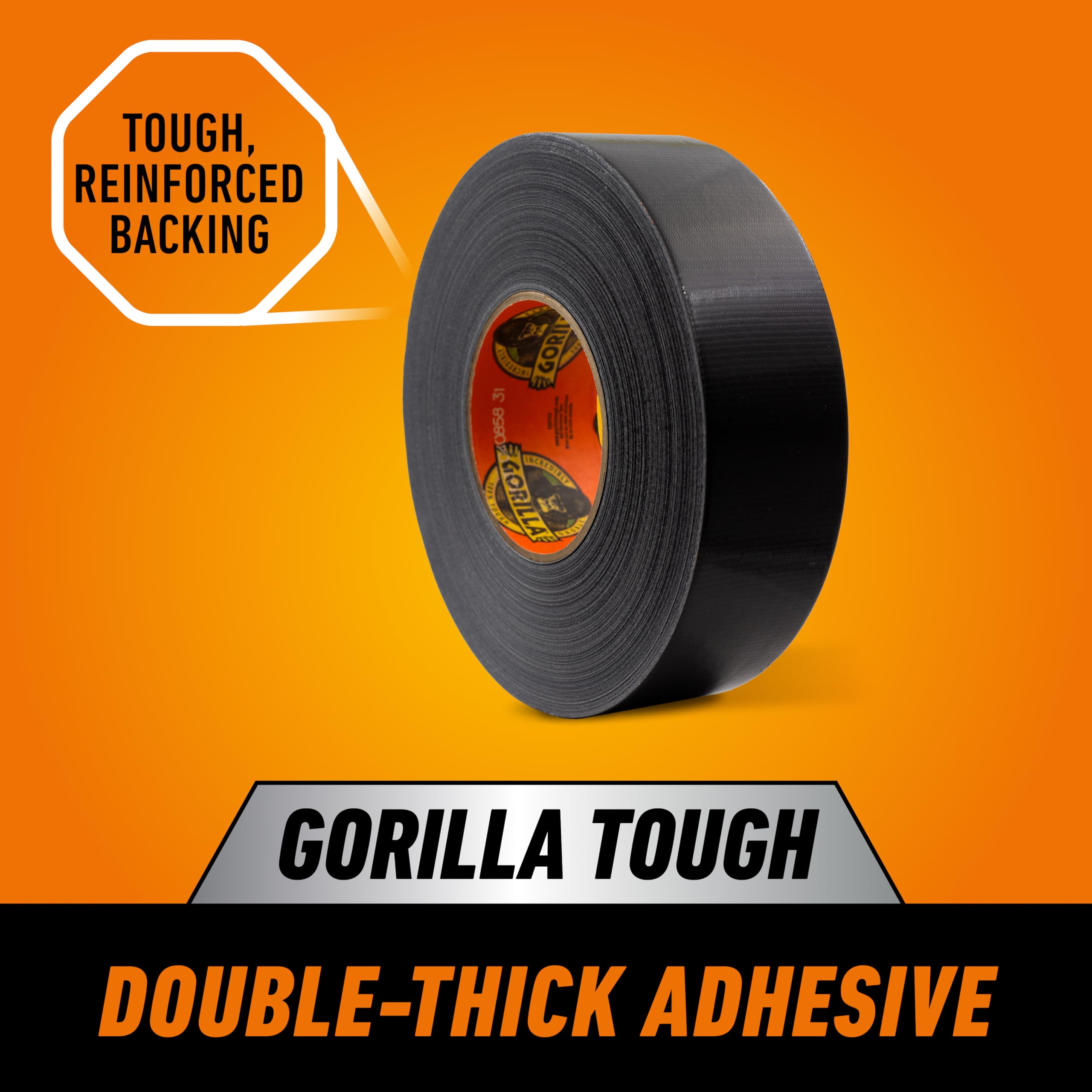 Gorilla Tape, Duct Tape, Utility Tape, Triple Layer Strength, Indoor & Outdoor, Weather Resistant Shell, 1.88 in x 50 yd, Black, (Pack of 1) 🍁 All In One Marketplace Canada