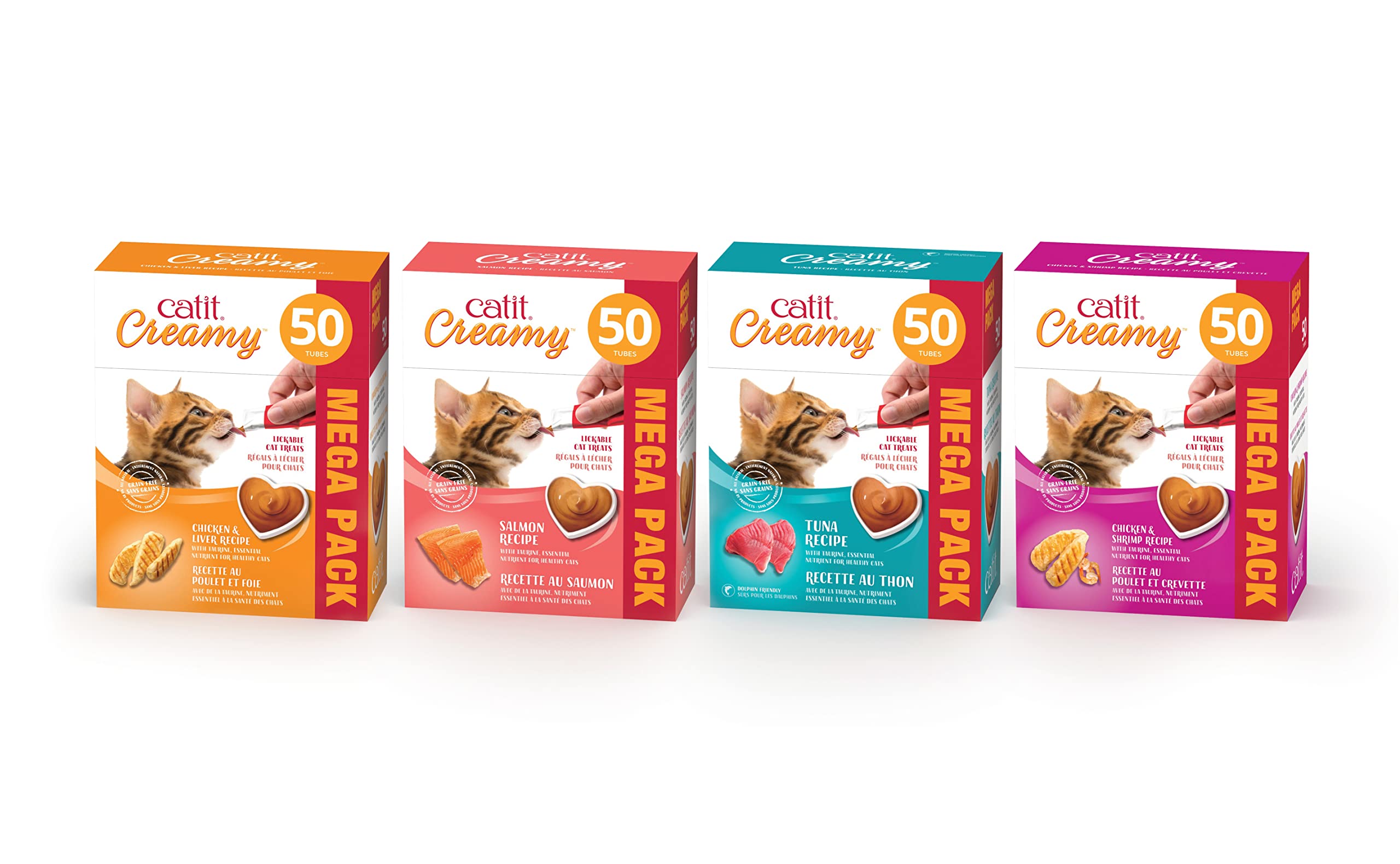 Catit Creamy Tuna Lickable Cat Treats, Mega Pack, 50 Tubes (750 g) 🍁 All In One Marketplace Canada