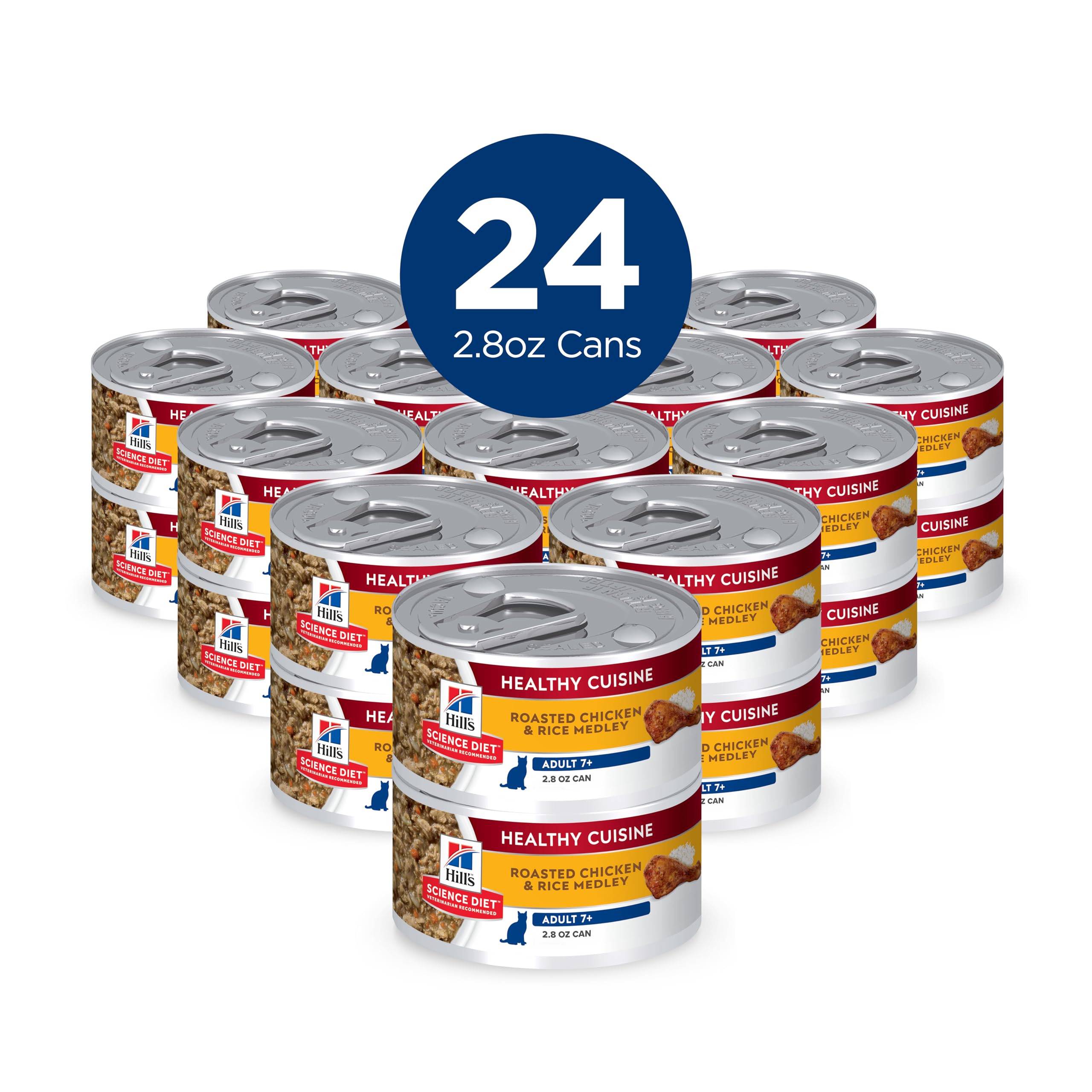 Hill's Science Diet Senior 7+ Healthy Cuisine Canned Cat Food, Roasted Chicken & Rice Medley, 2.8 oz, 24 Pack Wet cat Food 🍁 All In One Marketplace Canada