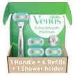 Gillette Venus Razor Blades for Women, Platinum Extra Smooth Razors, 5-Blade Cartridges, 1 Handle + 4 Refills + Shower Holder 🍁 All In One Marketplace Canada
