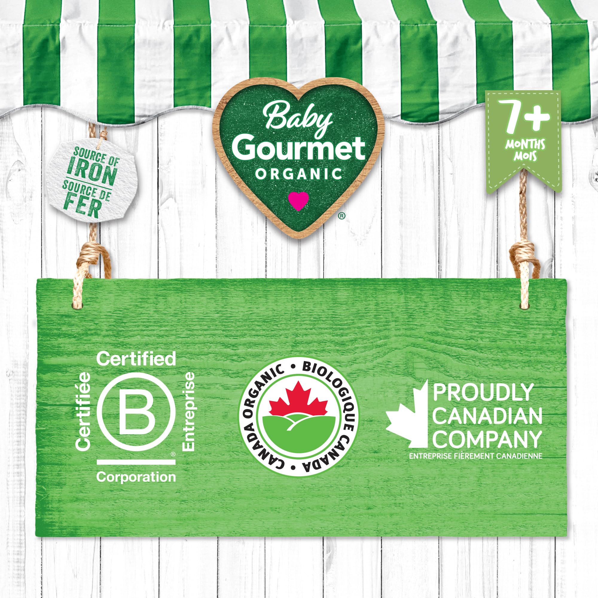 Baby Gourmet Organic Baby Food Puree Coconut, Kiwi & Spinach, 128ml (12 Pack) 🍁 All In One Marketplace Canada