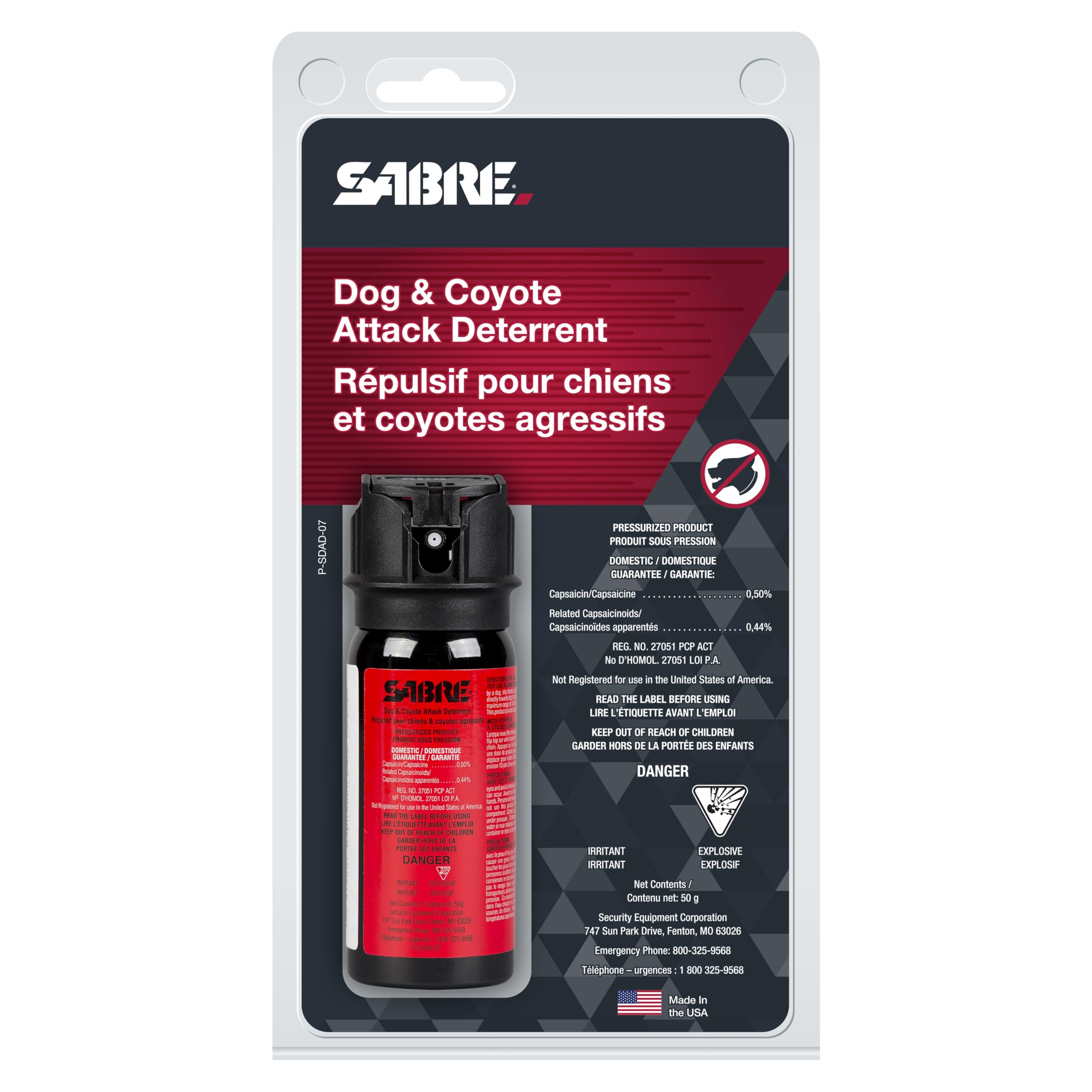 SABRE Dog & Coyote Attack Deterrent - Humane and Effective, Maximum Strength, Size Options Available ,Large Canister Flip Top 🍁 All In One Marketplace Canada