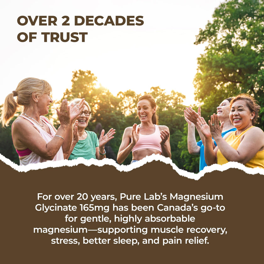 Pure Lab Vitamins Magnesium Glycinate 165mg – 120 vegicaps - Supports Muscle Function 🍁 All In One Marketplace Canada