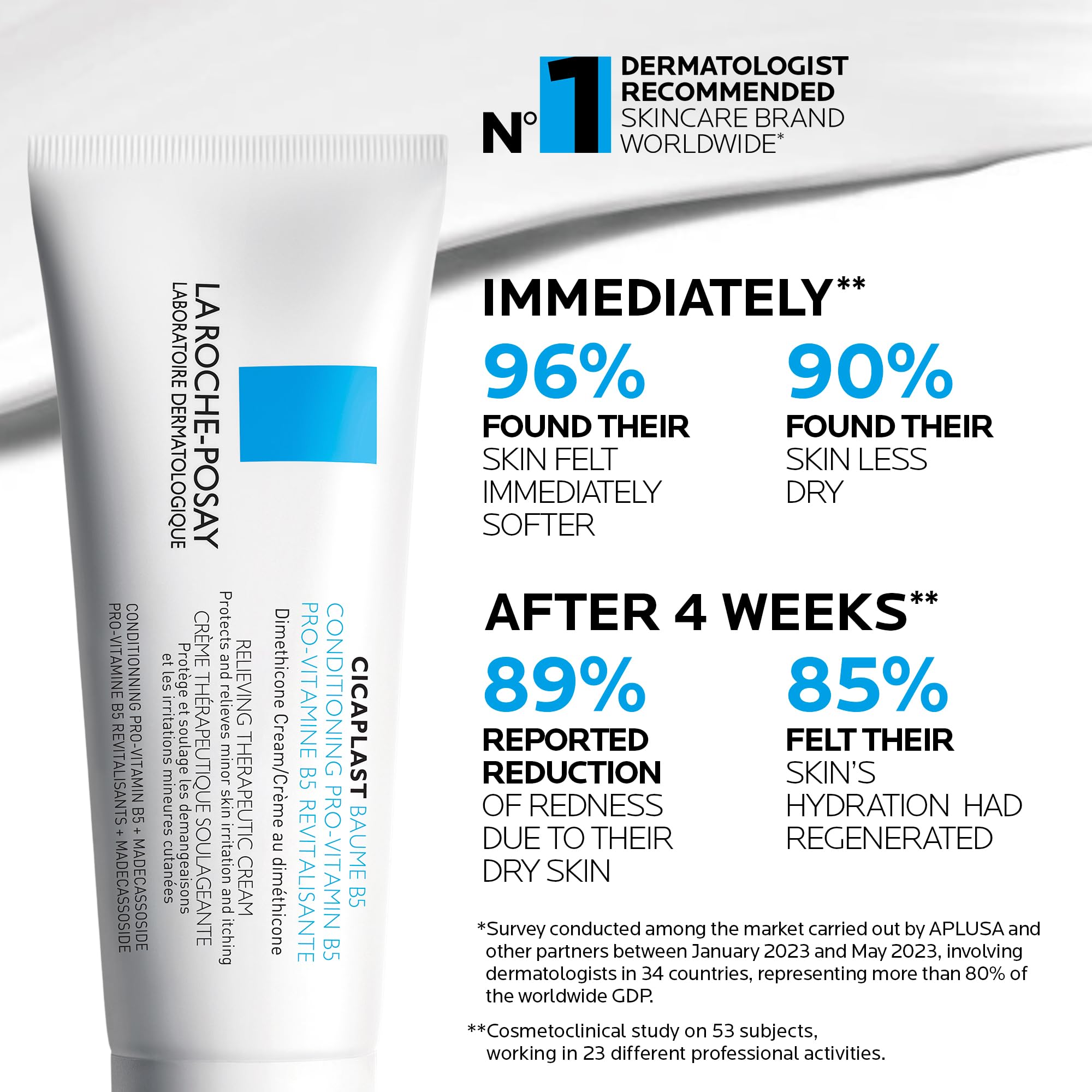 La Roche Posay Cicaplast Baume B5, Multi-Purpose Soothing Balm for Dry Skin, Absorbs Quickly, Non-Sticky, Glassy Skin Finish, for Face or Body, Suitable for the Whole Family, Fragrance Free, 40ml 🍁 All In One Marketplace Canada