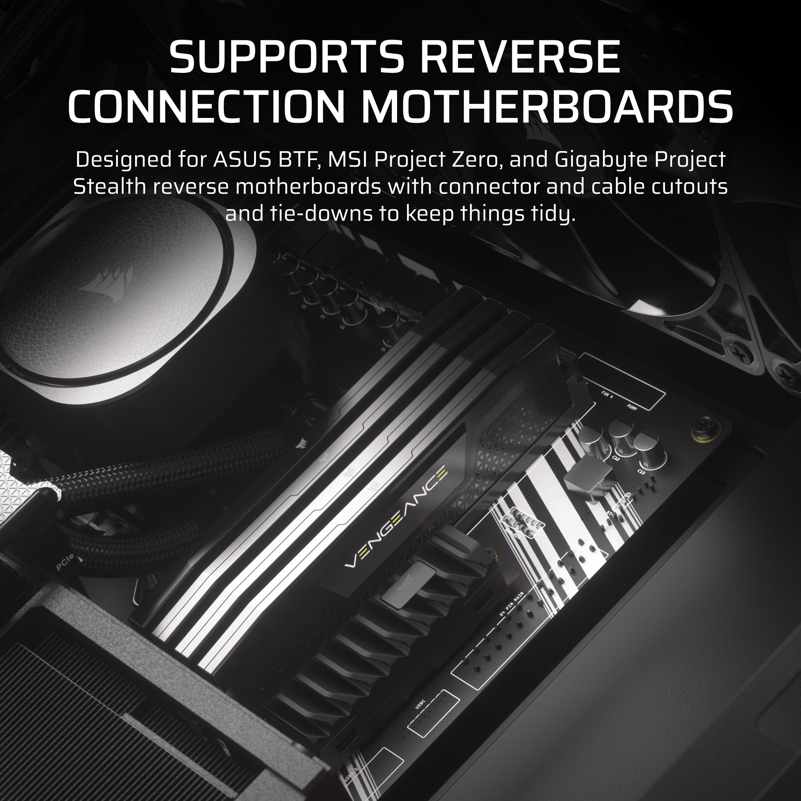 CORSAIR Frame 4000D RS ARGB Modular Mid-Tower ATX PC Case – High Airflow, 3X Pre-Installed RS ARGB Fans, InfiniRail™ Fan Mounting System, ASUS BTF, MSI Project Zero, Gigabyte Project Stealth – Black 🍁 All In One Marketplace Canada