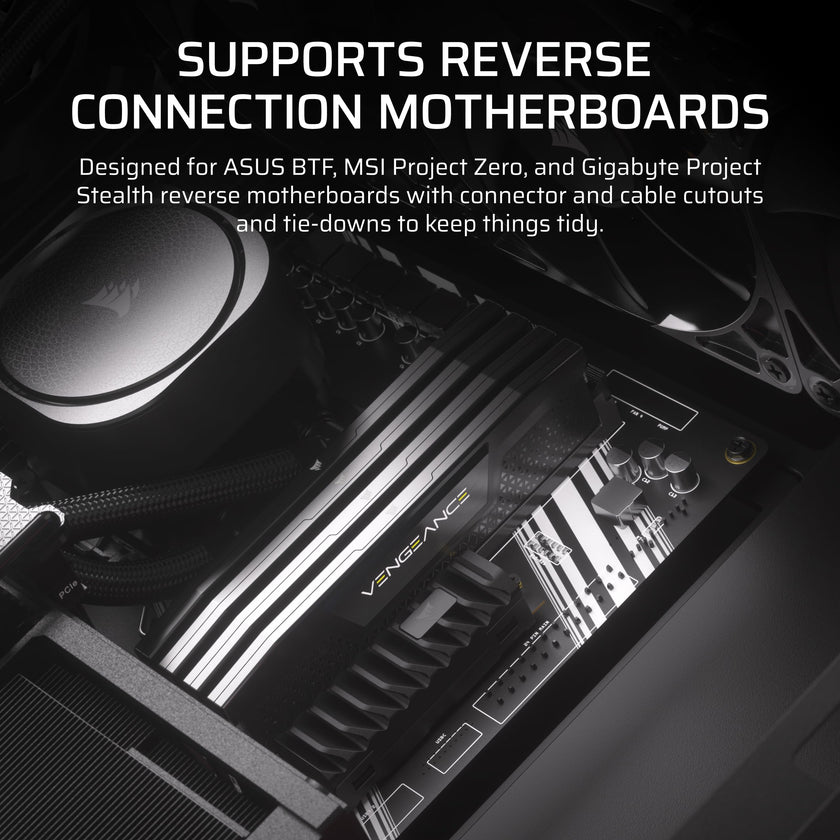 CORSAIR Frame 4000D RS ARGB Modular Mid-Tower ATX PC Case – High Airflow, 3X Pre-Installed RS ARGB Fans, InfiniRail™ Fan Mounting System, ASUS BTF, MSI Project Zero, Gigabyte Project Stealth – Black 🍁 All In One Marketplace Canada