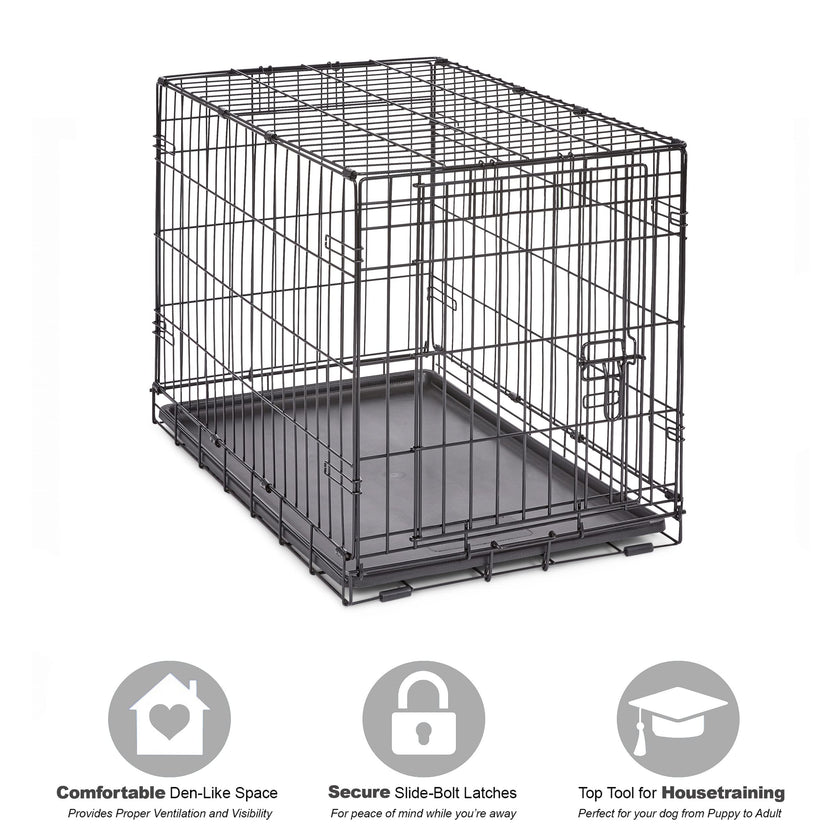 MidWest Homes for Pets 30-Inch New World Crate for Medium Breeds, 21-40 lbs, Single Door Folding Dog Crate, Leak-Proof Tray & Secure Latch, Portable, Durable & Easy to Assemble 🍁 All In One Marketplace Canada