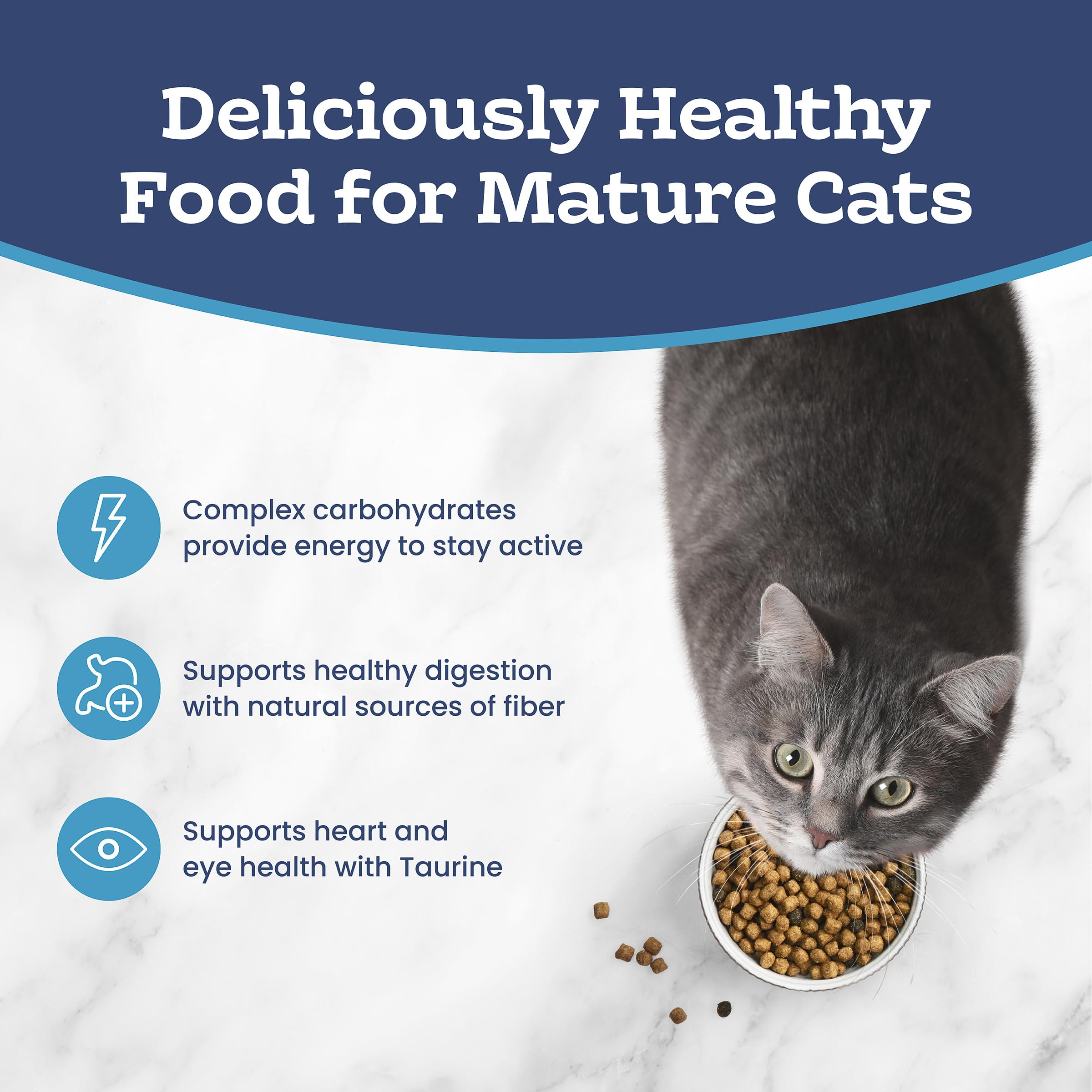 Blue Buffalo Tastefuls Chicken & Brown Rice Recipe Mature Dry Cat Food for Adult Cats 7+, Real Chicken First, Deliciously Healthy Natural Senior Cat Food with Fish Oil & Natural Ingredients, 3.1kg 🍁 All In One Marketplace Canada
