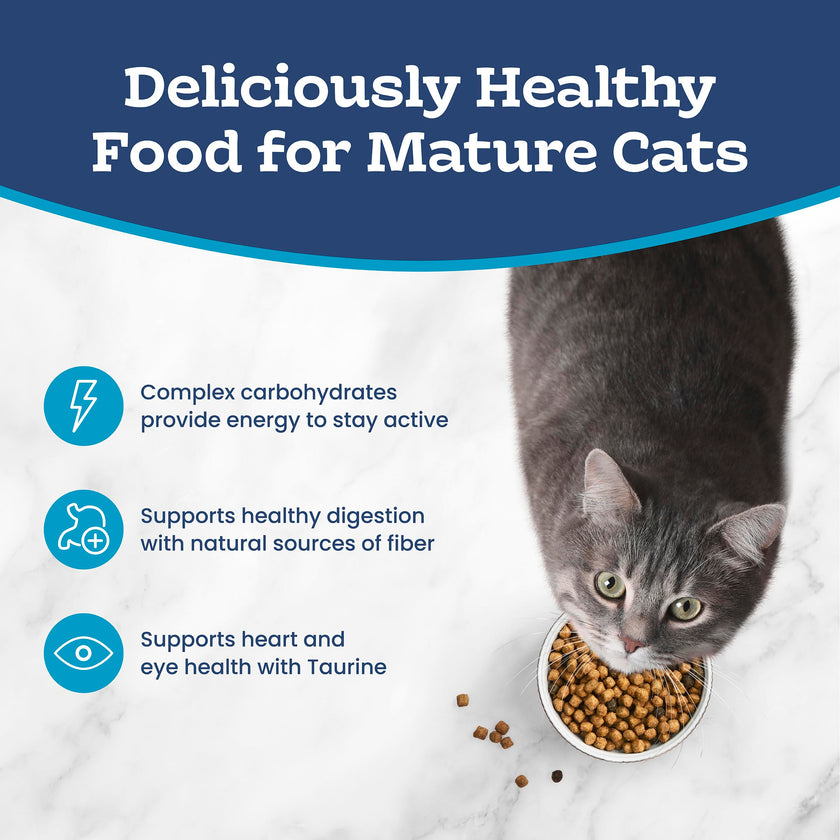 Blue Buffalo Tastefuls Chicken & Brown Rice Recipe Mature Dry Cat Food for Adult Cats 7+, Real Chicken First, Deliciously Healthy Natural Senior Cat Food with Fish Oil & Natural Ingredients, 3.1kg 🍁 All In One Marketplace Canada