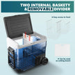 EUHOMY 12 Volt Refrigerator, 53QT(50L) Electric Cooler, Portable Freezer 12V/24V DC 100-240V AC, 12V Fridge -4℉~68℉, 12V Cooler with Wheels & 2 Baskets for Travel,Camping,Truck,Boat 🍁 All In One Marketplace Canada