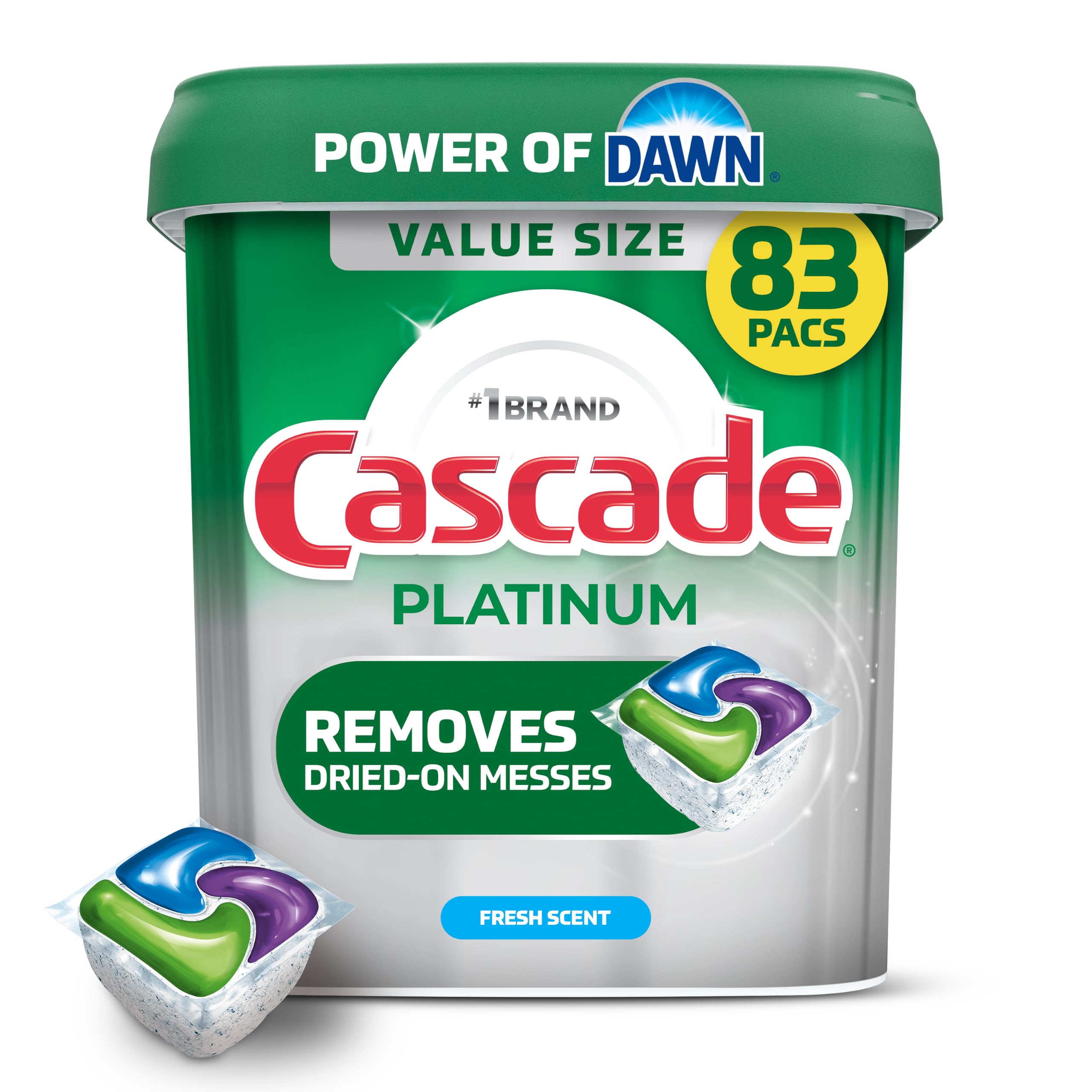 Cascade Platinum Dishwasher Detergent Pods, Dish Detergent Soap, Fresh Scent, 83 Count 🍁 All In One Marketplace Canada