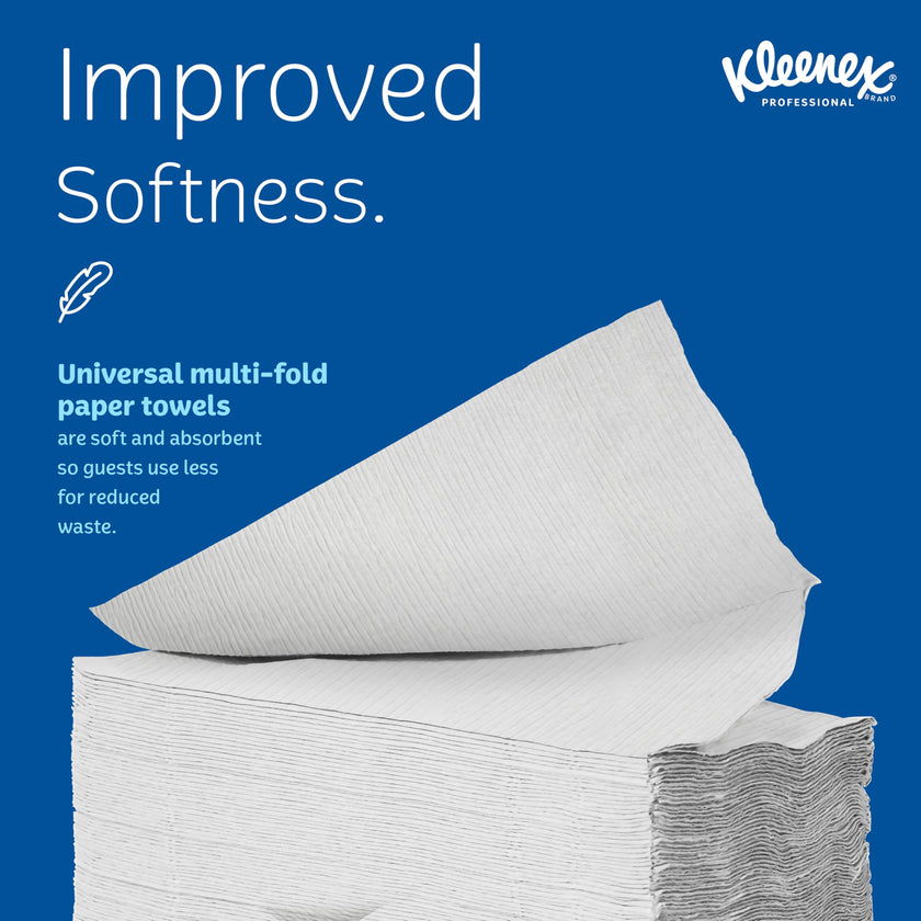 Kleenex Professional Universal Multifold Paper Towels, Bulk (02046), Absorbency Pockets, 9.2