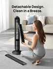 DREO Tower Fan for Bedroom, DC Motor, 28 ft/s, 20dB Quiet Oscillating Bladeless Fan with Remote, 9 Speeds, 4 Modes, 12H Timer, LED Display, Standing Floor Fan Powerful for Indoor Home Office Room 🍁 All In One Marketplace Canada