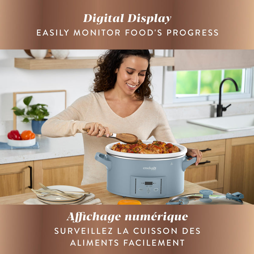 Crock-Pot Design Series 7-Quart Programmable Slow Cooker, Morning Haze Blue 🍁 All In One Marketplace Canada