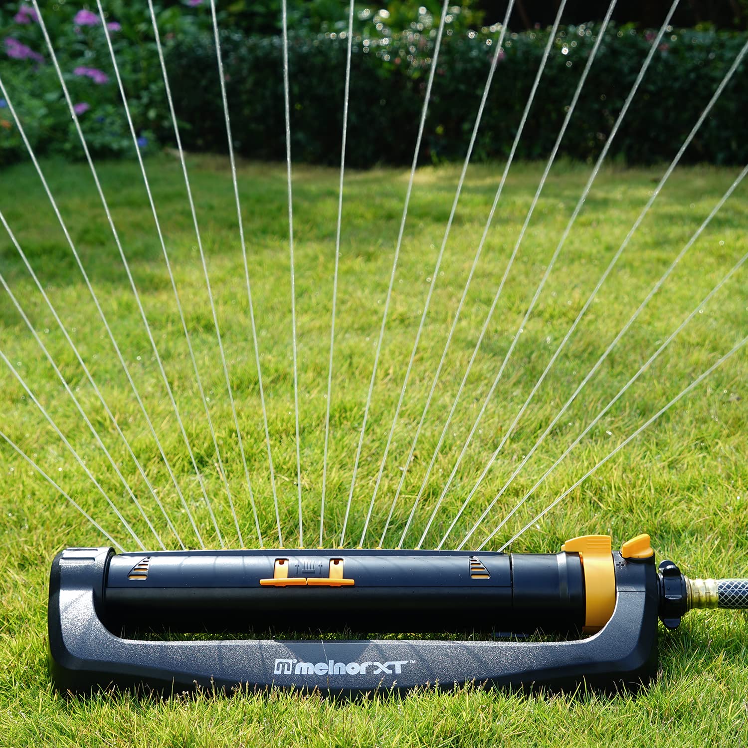 Melnor 65167AMZ XT Turbo Oscillating Sprinkler, 4,500 sq. ft., Quick Connect Bundle, 3-Way Adjustable, Black, Yellow 🍁 All In One Marketplace Canada