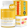 Nutrawave HIGH POTENCY TURMERIC CURCUMIN + BLACK PEPPER EXTRACT – Powerful 3700mg per Serving (2 capsules), Source of Anti-Inflammatory and Antioxidants. Joint Pain Relief, Improved Liver Function. Non-GMO, Vegan, Gluten Free. Zero Additives, Easy to Swal