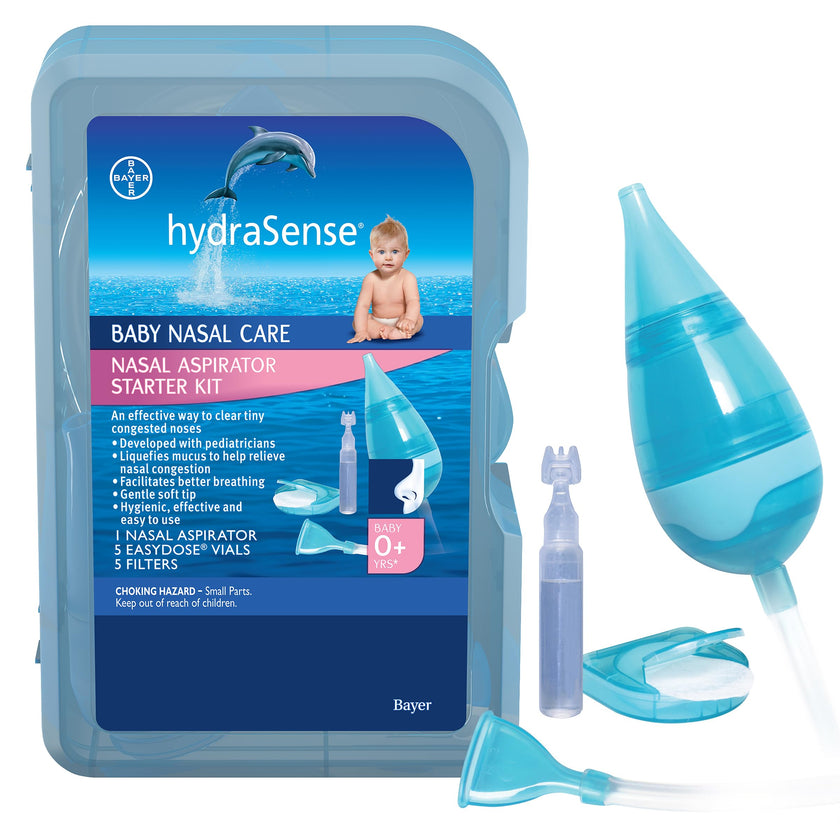 hydraSense Baby Nasal Aspirator, Baby Nasal Care, Gently Relieves Congestion in Babies, Non-medicated, With 100% Natural Source Seawater, Preservative-Free, 1 Kit 🍁 All In One Marketplace Canada