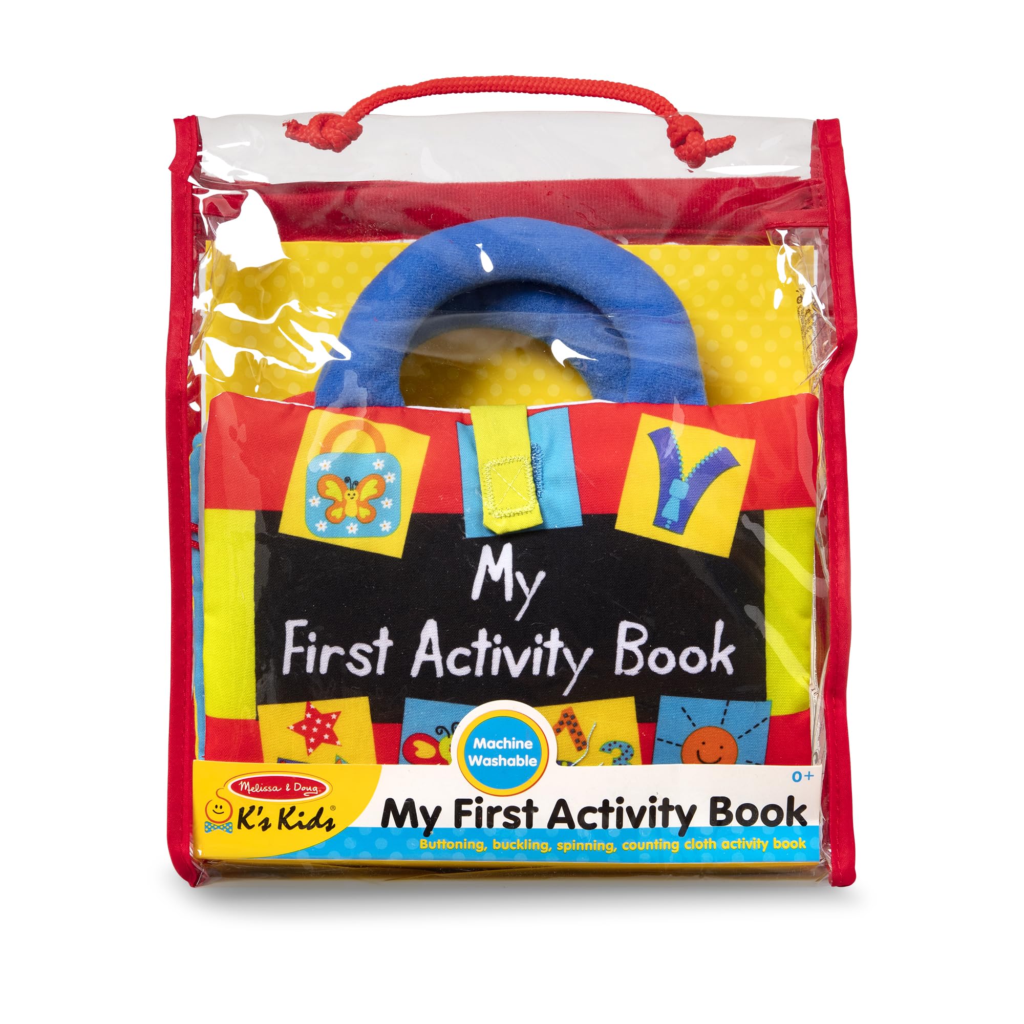 Melissa & Doug K’s Kids My First Activity Book, Soft Cloth Baby Book with Infant Toys—Puppets, Crinkles, Buttons, Buckles & Clock, Machine Washable Montessori Baby Toys for Kids 0–24 Months 🍁 All In One Marketplace Canada