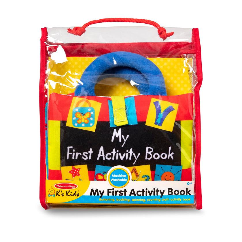 Melissa & Doug K’s Kids My First Activity Book, Soft Cloth Baby Book with Infant Toys—Puppets, Crinkles, Buttons, Buckles & Clock, Machine Washable Montessori Baby Toys for Kids 0–24 Months 🍁 All In One Marketplace Canada