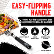 SHIZZO Grill Basket Value Set, Barbecue BBQ Grilling Basket , Stainless Steel Large Folding Grilling baskets With Handle, Portable Outdoor Camping BBQ Rack for Fish, Shrimp, Vegetables, Barbeque Griller Cooking Accessories, Gift, Gifts for father, dad, hu