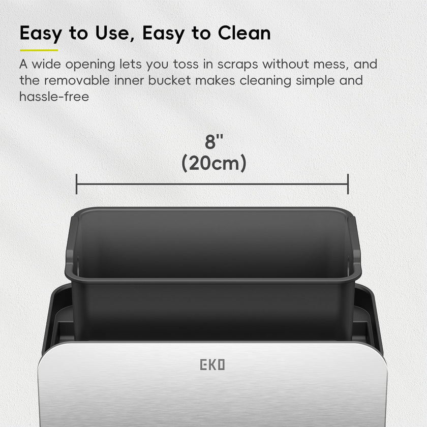 EKO Kitchen Compost Bin, 7L / 1.85 Gal Stainless Steel with Removable Inner Bucket and Deodorizer Compartment, 2-in-1 Countertop Compost Bin with Lid, Food Waste Caddy for Kitchen (MMT & Black Finish) 🍁 All In One Marketplace Canada