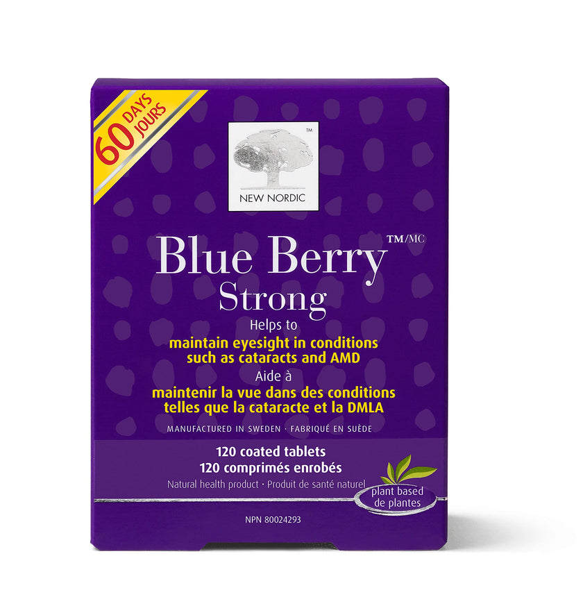 New Nordic Blue Berry Strong 120 Coated Tablets, 60-Day Supply, Vegan Eye Support Supplement with Bilberry & Lutein for Clear Vision & Macular Health 🍁 All In One Marketplace Canada