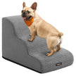 Feandrea 3-Step Dog Stairs, Dog Steps for Bed, Sofa, Waterproof Pet Stairs with Anti-Slip Designs, Gentle Slope, Removable Washable Cover, Handle, Dove Grey UPPS003G01 🍁 All In One Marketplace Canada