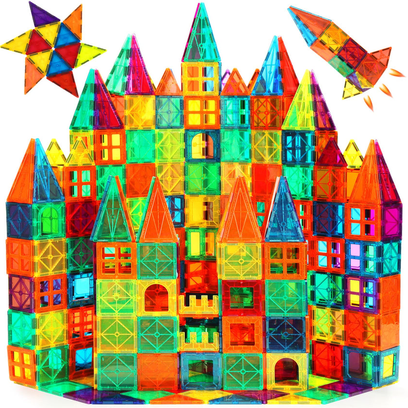 Magnetic Tiles, 110PCS Magnet Building Set, Magnetic Building Blocks,Construction STEM Toys for Kids, Gift for Boys Girls 🍁 All In One Marketplace Canada