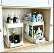 DEKAVA Under Sink Organizer 2 Pack, Bathroom Organizes, 2 Tier Sliding Cabinet Basket Organizer Drawer, Multi-Purpose Bath Collection Baskets for Bathroom (White) 🍁 All In One Marketplace Canada