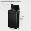 EKO Mirage-T 50 Liter / 13.2 Gallon Touchless Rectangular Motion Sensor Trash Can, Brushed Stainless Steel Finish 🍁 All In One Marketplace Canada