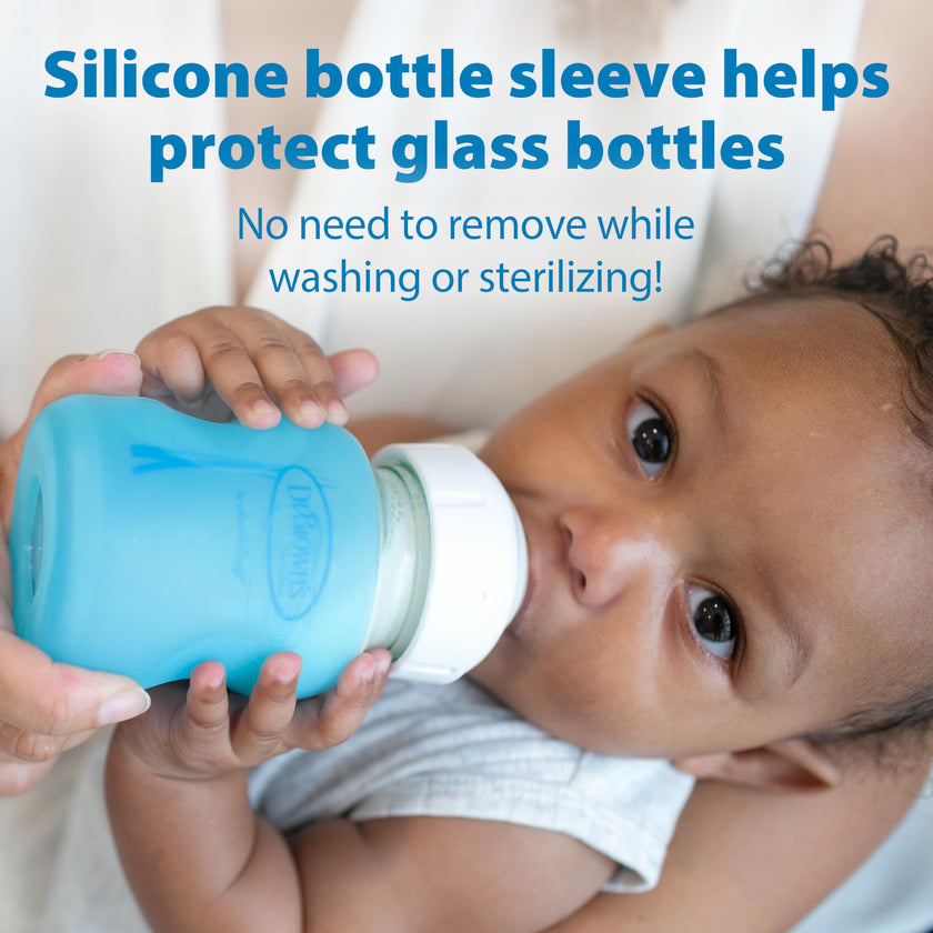 Dr. Brown's Natural Flow Anti-Colic Options+ Wide-Neck Glass Baby Bottles 9 oz/270 mL, with Level 1 Slow Flow Nipple, 3 Pack, 0m+ 🍁 All In One Marketplace Canada