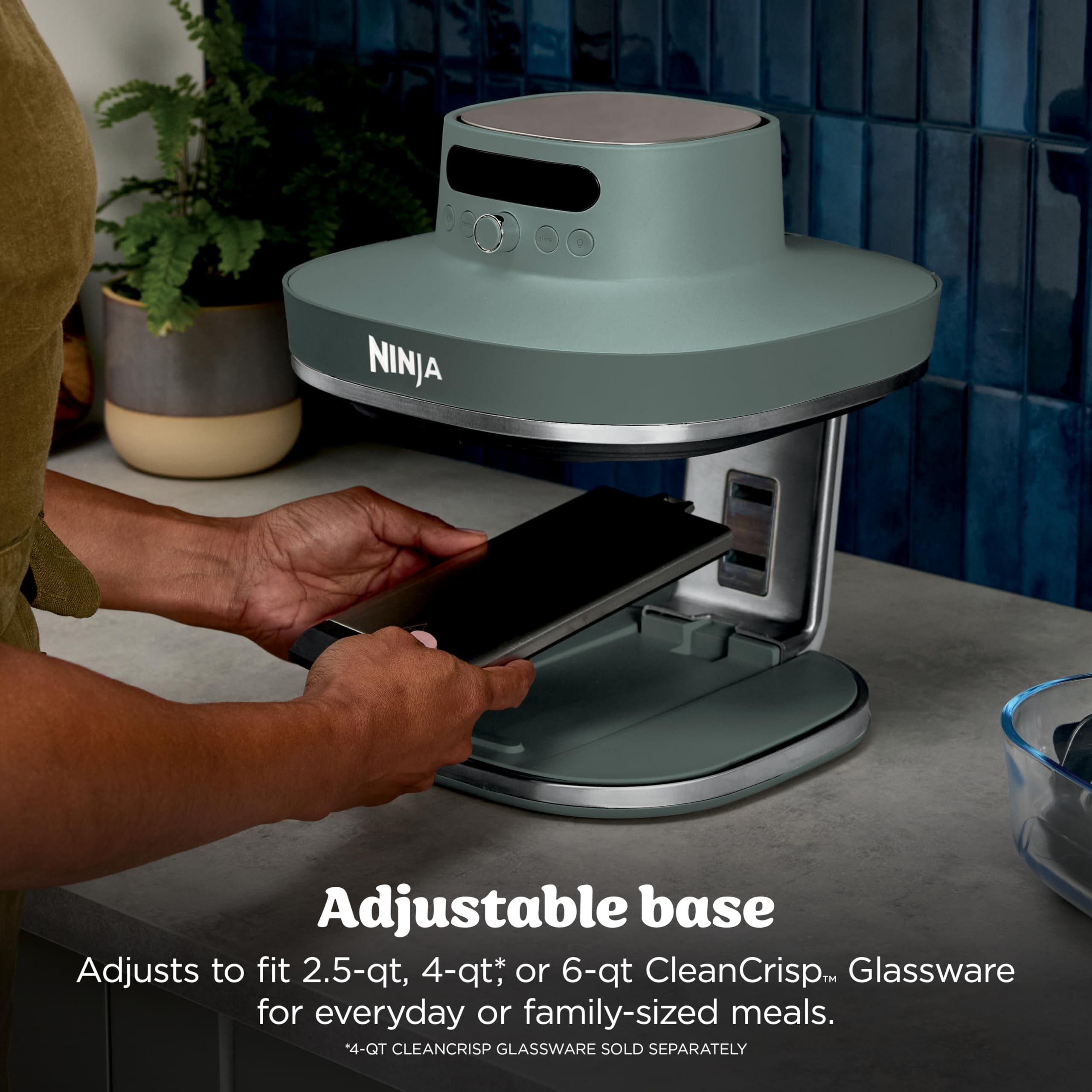 Ninja Crispi Pro 6-in-1 Glass Air Fryer | 6qt & 2.5qt Glass Containers with Storage Lids | Non-Toxic | Meal Prep, Microwave, Freezer & Dishwasher Safe | Air Fry, Bake & More | Ash Grey | AS101CDG 🍁 All In One Marketplace Canada
