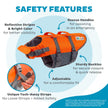 Outward Hound Granby Splash Dog Life Jacket with Handle, Reflective Floating Vest for Swimming & Boating, Maximum Buoyancy, All Skill Levels, Extra-Large Dogs (33–44