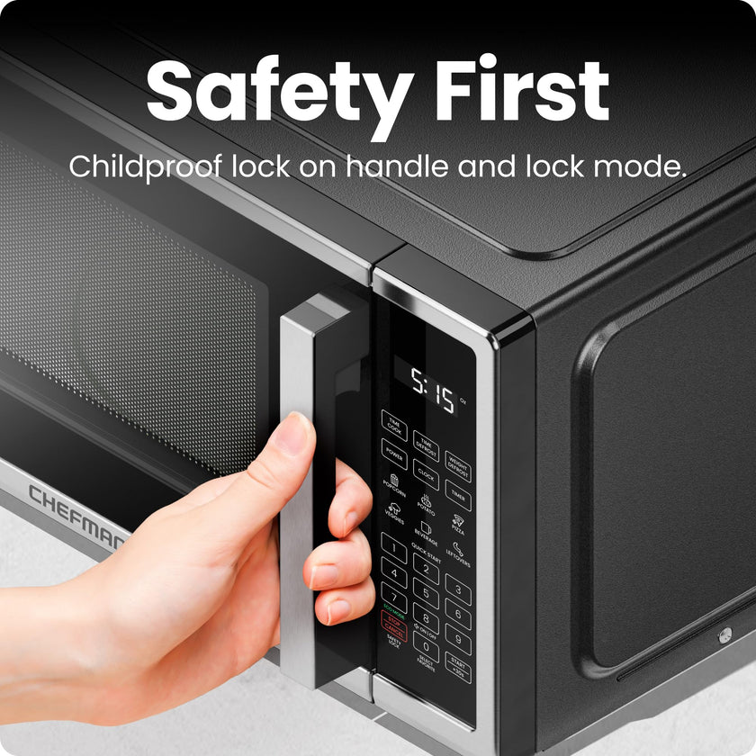 Chefman Countertop Microwave Oven 0.7 Cu. Ft. Digital Stainless Steel Microwave 700 Watts with 6 Auto Menus, 10 Power Levels, Eco Mode, Memory, Mute Function, Child Safety Lock, Easy Clean 🍁 All In One Marketplace Canada