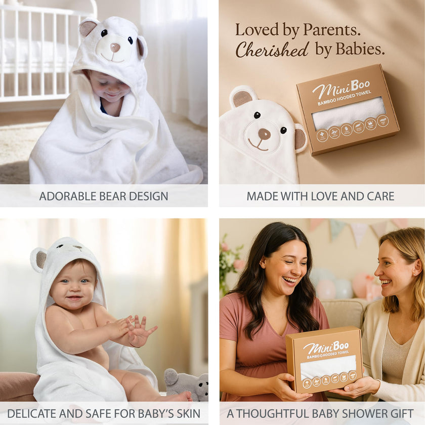 Premium Ultra Soft Organic Bamboo Baby Hooded Towel with Unique Design – Hypoallergenic Baby Towels for Infant and Toddler – Suitable as Baby Gifts 🍁 All In One Marketplace Canada