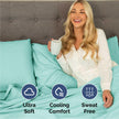 Queen Size 4 Piece Sheet Set - Comfy Breathable & Cooling Sheets - Hotel Luxury Bed Sheets for Women & Men - Deep Pockets, Easy-Fit, Extra Soft & Wrinkle Free Sheets - Spa Blue Oeko-Tex Bed Sheet Set 🍁 All In One Marketplace Canada