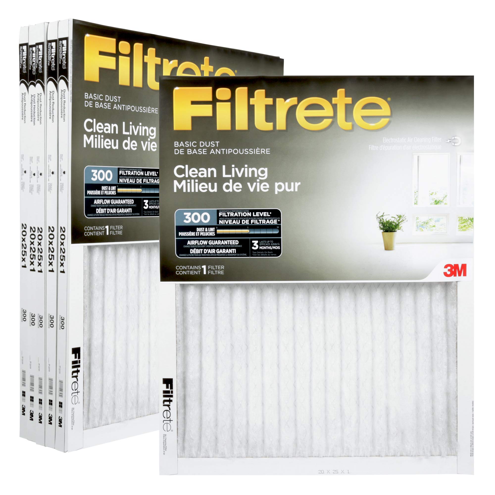 Filtrete 20x25x1 Furnace Filter, MPR 300, MERV 5, Clean Living Basic Dust 3-Month Pleated 1-Inch Air Filters, 6 Filters 🍁 All In One Marketplace Canada