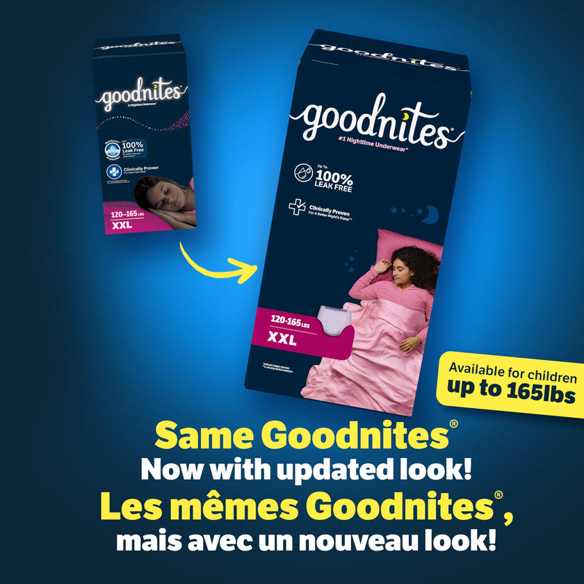 GoodNites Girls' Nighttime Underwear, XXL (120-165 lbs), 54 Ct 🍁 All In One Marketplace Canada