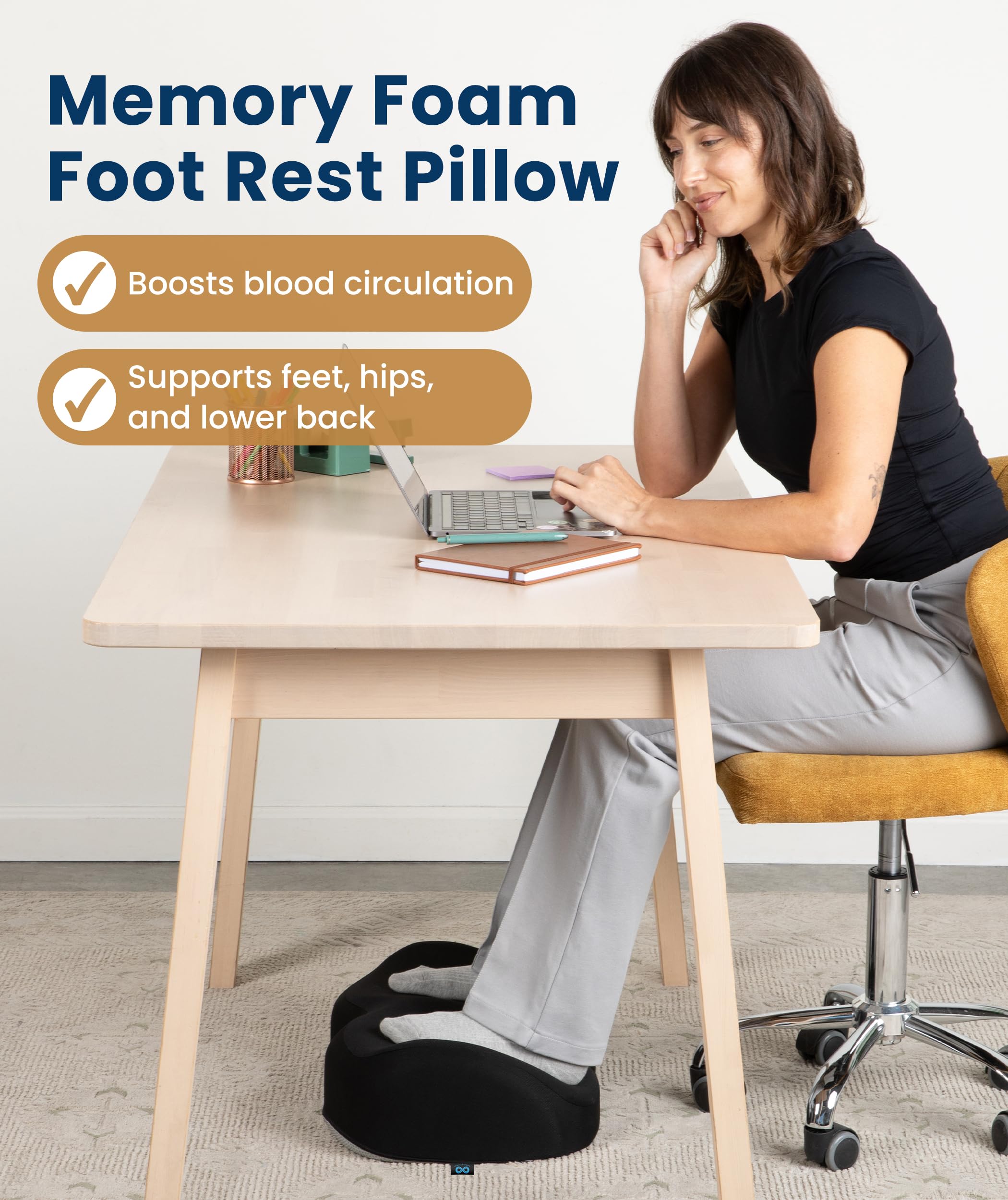 Everlasting Comfort Foot Rest for Under Desk at Work - Memory Foam Office Foot Stool & Under Desk Footrest Leg Elevation Pillow for Gaming & Home Office, Supports Posture 🍁 All In One Marketplace Canada