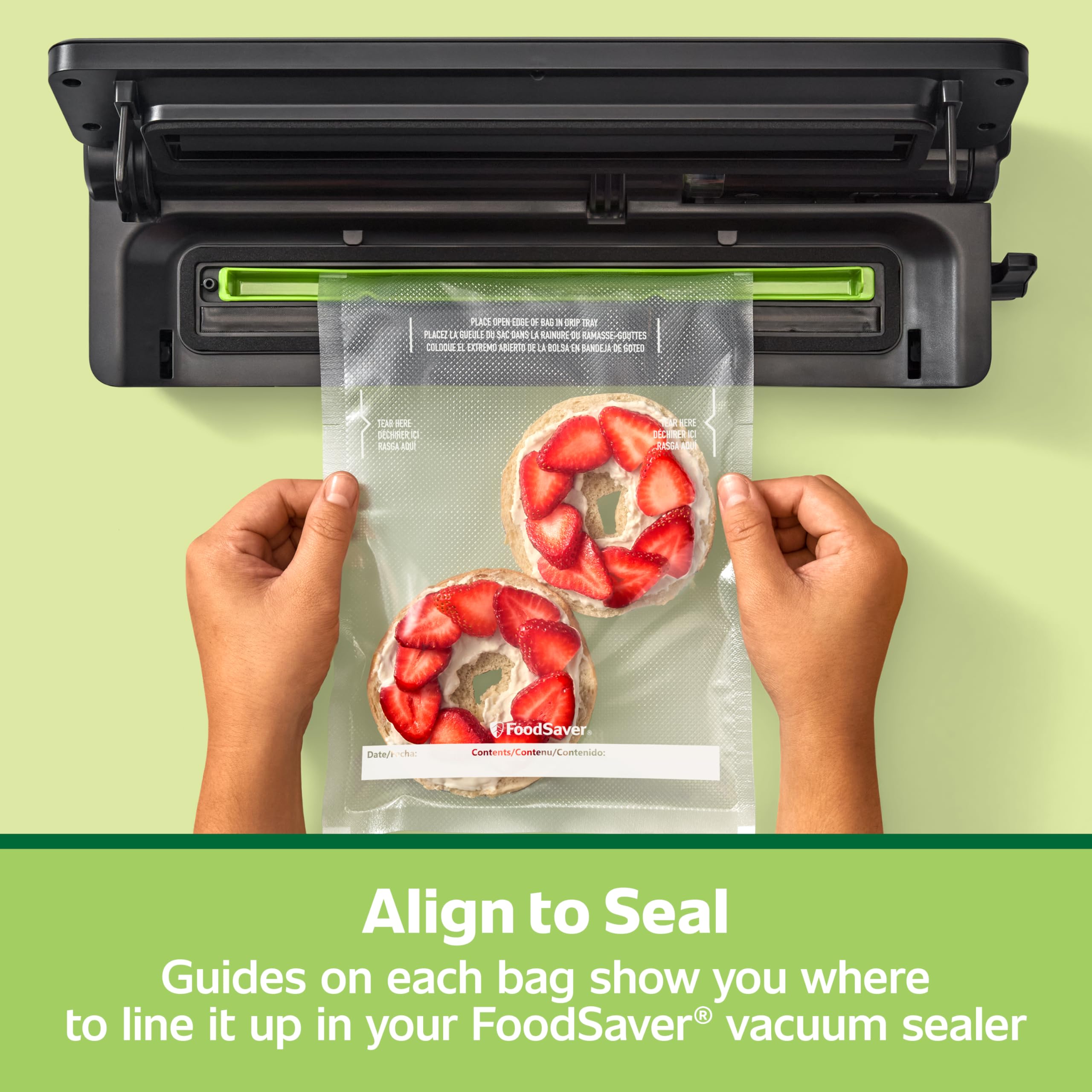 FoodSaver Quart Pre-Cut Vacuum Seal Bags (946 mL), Easy Use, Align to Seal and Tear to Open Vacuum Sealer Food Storage Bags, 43 Pack 🍁 All In One Marketplace Canada