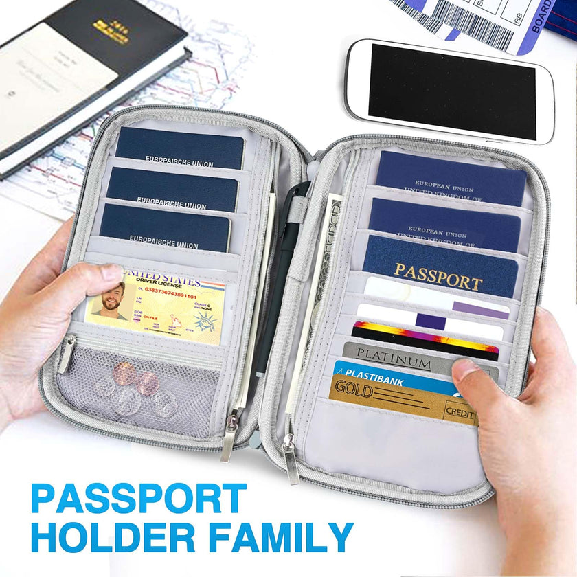 Passport Holder Family, Women RFID Blocking Passport Wallet, Travel Document Organizer for Wallets, Waterproof Passport Holders Bag for Men Traveling, Credit Cards Case 🍁 All In One Marketplace Canada