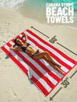 Utopia Towels 4 Pack Cabana Stripe Beach Towels (30x60 inches) - 100% Ring Spun Cotton Large Pool Towels, Soft and Quick Dry Swim Towels (Blue,Grey,Red,Green) 🍁 All In One Marketplace Canada