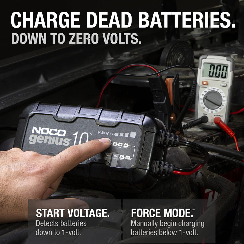 NOCO GENIUS10: 10A 6V/12V Smart Battery Charger – Automatic Maintainer, Trickle Charger & Desulfator with Overcharge Protection & Temperature Compensation – for Lead-Acid & Lithium Batteries 🍁 All In One Marketplace Canada
