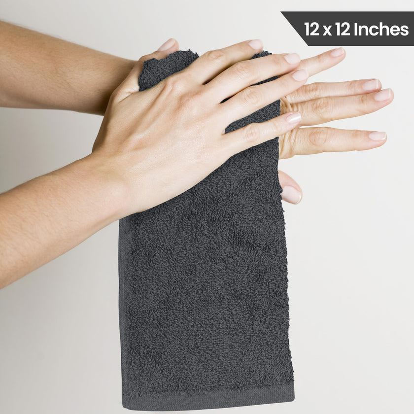 Utopia Towels Cotton Washcloths Set - 100% Ring Spun Cotton, Premium Quality Flannel Face Cloths, Highly Absorbent and Soft Feel Fingertip Towels (24 Pack, Grey) 🍁 All In One Marketplace Canada