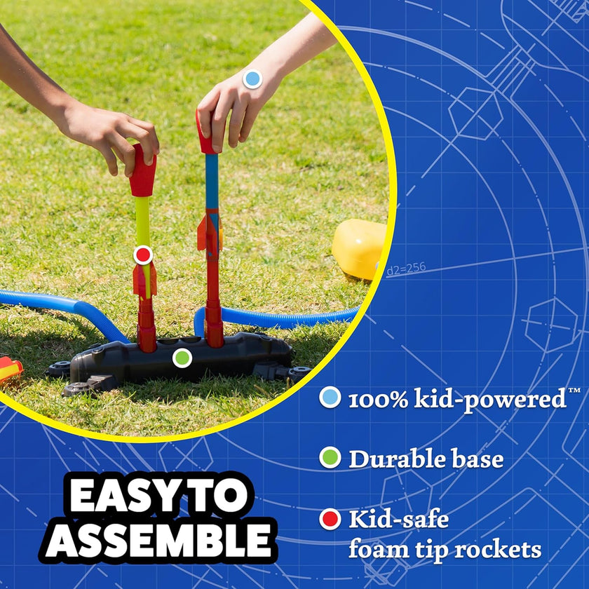 The Original Stomp Rocket Dueling Rockets Launcher, 4 Rockets and Toy Rocket Launcher - Outdoor Rocket STEM Gift for Boys and Girls Ages 6 Years and Up - Great for Outdoor Play 🍁 All In One Marketplace Canada